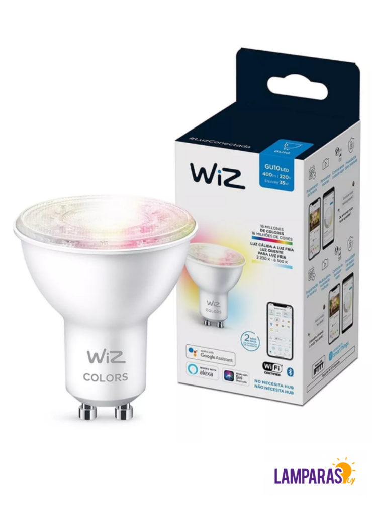 Dicroica Gu Rgb Led Wiz Inteligente Wifi W Colores Lamparas Uy