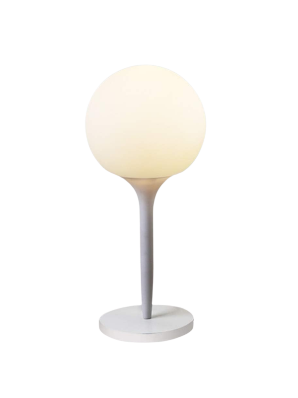 PORTATIL DE MESA GLOBO BLANCO DE VIDRIO
