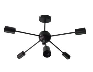 Luminaria sputnik negra 6 luces E27