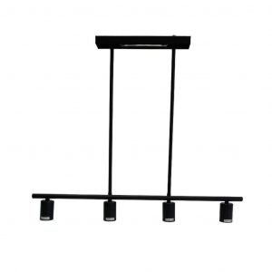 luminaria colgante e27 4 luces negra moderna