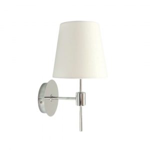 Aplique de pared cromado con pantalla blanca E14