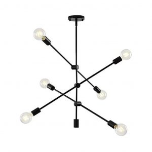 luminaria sputnik e27 6 luces negra moderna