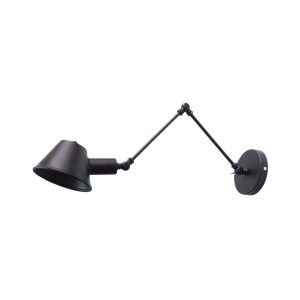 Aplique Largo Articulado de Metal Negro Mate 1 Luz E27